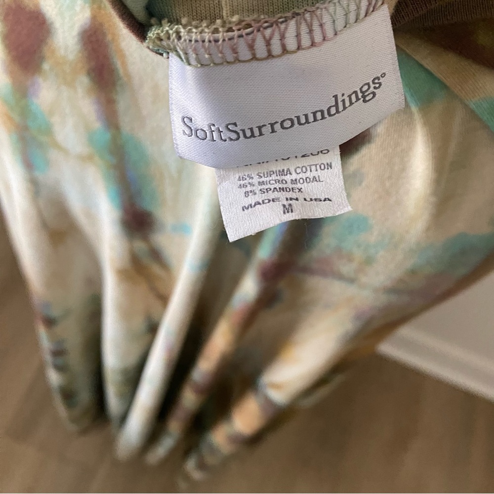 Soft Surroundings Tie Dye Ruffle Hem Supima Cotton Maxi Skirt size M - Picture 6 of 6